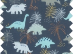 Coupon tissu 1 m dino bleu ex1063