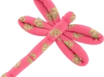 Barrette libellule feuillage or rose