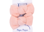 Barrettes clic-clac petits noeuds gaze rose