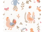 Tissu coton au mètre ex2633 poulettes multicolores