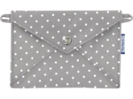 Petite pochette enveloppe pois gris clair