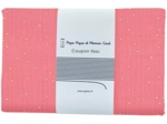 Coupon tissu 1 m gaze pois or rose sorbet