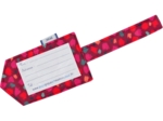Etiquette bagage pompons cerise