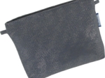 Mini pochette tissu anthracite argent