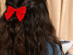 Barrette noeud papillon rouge