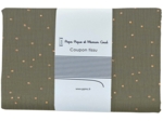 Coupon tissu 1 m gaze pois or kaki