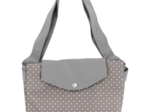 Grand sac cabas en tissu pois gris clair