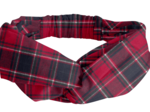 Bandeau croisé tartan rouge