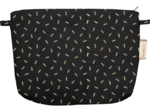 Pochette tissu  paille dorée noir