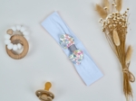 Bandeau jersey bébé noeud pastel fleuri