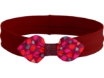 Bandeau jersey bébé noeud pompons cerise