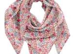 Foulard pompon porcelaine rosée