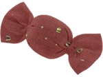 Petite barrette mini bonbon gaze pois or rouille