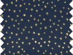 Coupon tissu enduit de 35cm  etoile or marine 