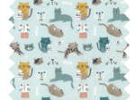 Tissu coton au mètre vie de chats ex1092