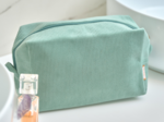 Trousse de toilette rectangle velours côtelé vert lagon