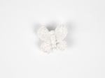 Barrette petit papillon  blanc pailleté