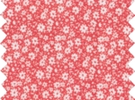 Tissu enduit  au mètre petites fleurs rougeex1087