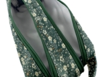 Trousse double compartiment fleuri kaki