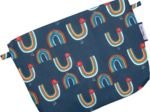 Mini pochette tissu poules en ciel