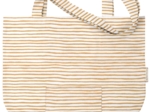 Sac tote bag pliable rayé or blanc