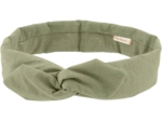 Bandeau vintage gaze pois or vert amande
