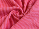 Tissu ex2626 gaze rayée fuchisa rose