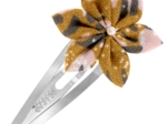 Barrette clic-clac fleur étoile gypso ocre