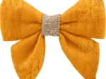 Barrette Mini Noeud Papillon ochre