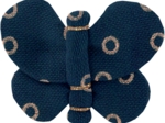 Barrette petit papillon bulle bronze marine