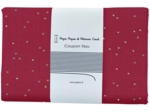 Coupon tissu 1 m gaze pois or grenat