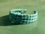 Serre-tête Large Croisé vichy vert menthe