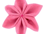 Barrette fleur étoile 4 rose pailleté