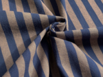 Tissu coton au mètre ex2647 rayé marine marron
