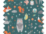 Tissu coton au mètre animaux de la forêt ex1076