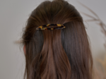 Barrette ovale moyenne leopard