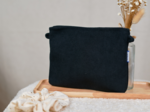 Pochette tissu velours côtelé noir