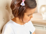 Barrette petit noeud herbier rose
