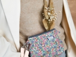 Mini pochette plissée pastel fleuri