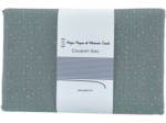 Coupon tissu 1 m gaze pois or bleu gris