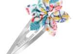 Barrette clic-clac fleur étoile champêtre bleuté