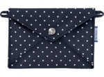 Petite pochette enveloppe pois marine