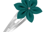 Barrette clic-clac fleur étoile  vert émeraude