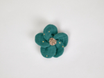 Petite Barrette Pétales de Fleur gaze pois or eucalyptus