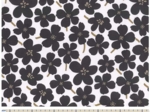 Tissu coton au mètre ex2424 primeveres noir et blanc