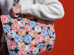 Sac tote bag pliable anémones rayées