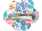 Petite Barrette Pétales de Fleur champêtre bleuté