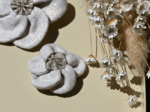 Mini Barrette Pétales de Fleur  lin pailleté