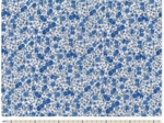 Tissu enduit  au mètre fleuri bleu crème ex1058