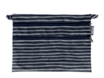 Pochette plate Aloïs rayé argent marine